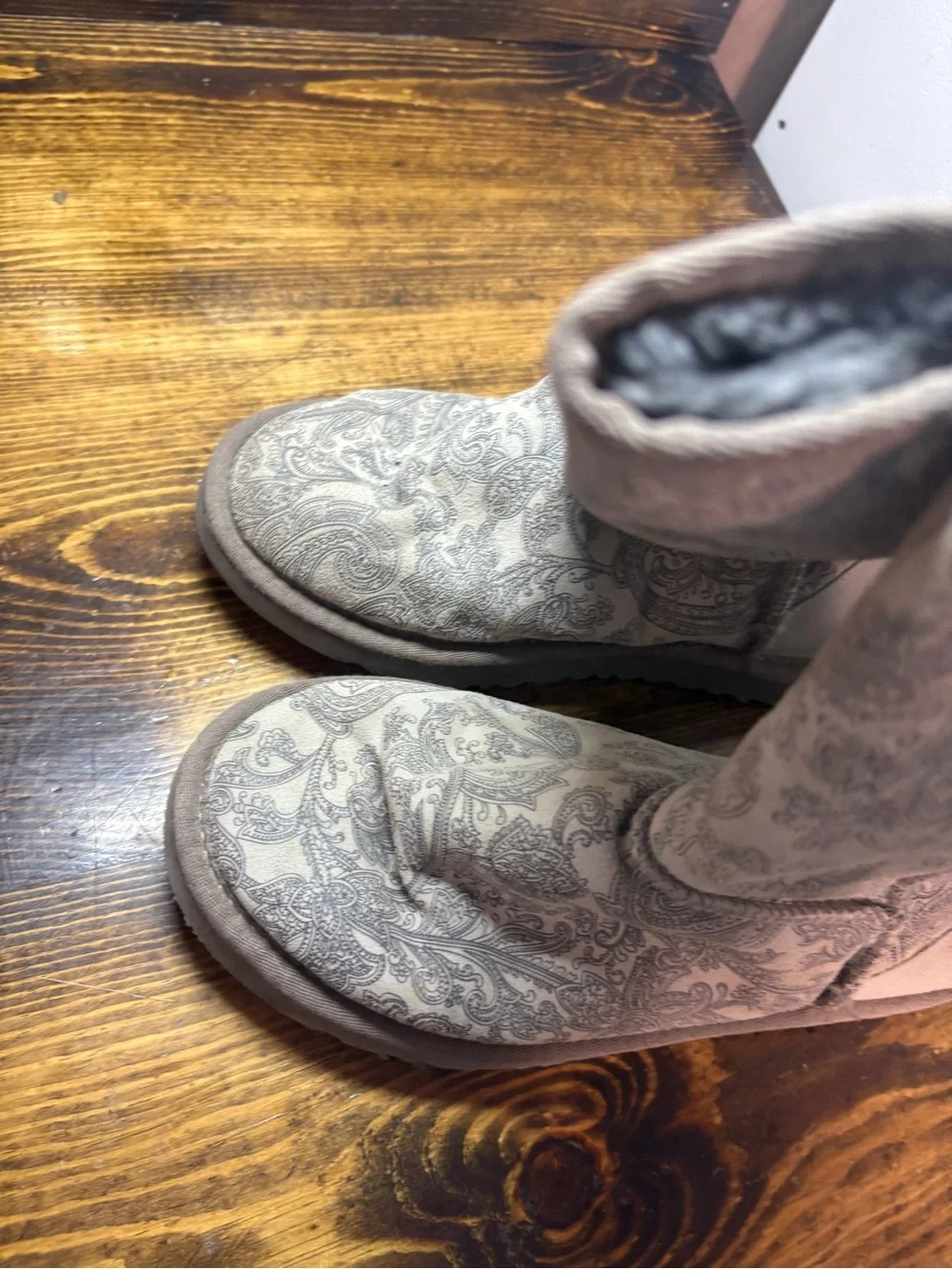 Ugg gray paisley tall boots size 8